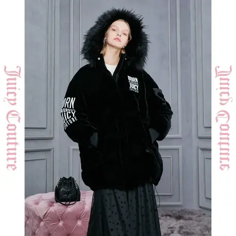 Juicy Couture橘滋2023新款丝绒清仓正品立体绣花品牌羽绒服反季商品大图