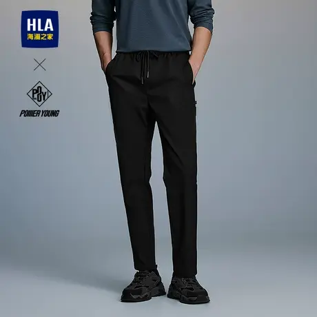 HLA/海澜之家POWER YOUNG系列休闲裤25春秋新抽绳系带窄脚裤子男商品大图