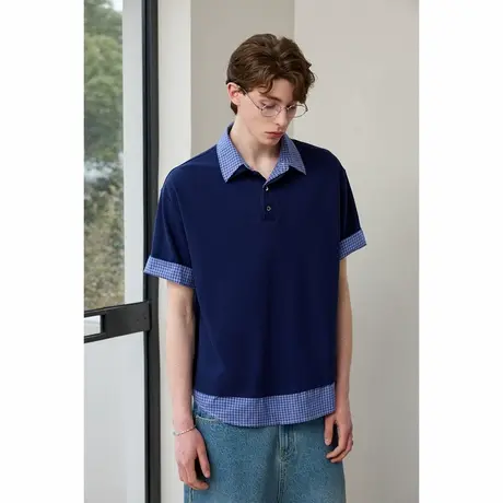 Lilbetter假两件索罗娜凉感抗菌polo2025夏新品肌理休闲翻领上衣商品大图