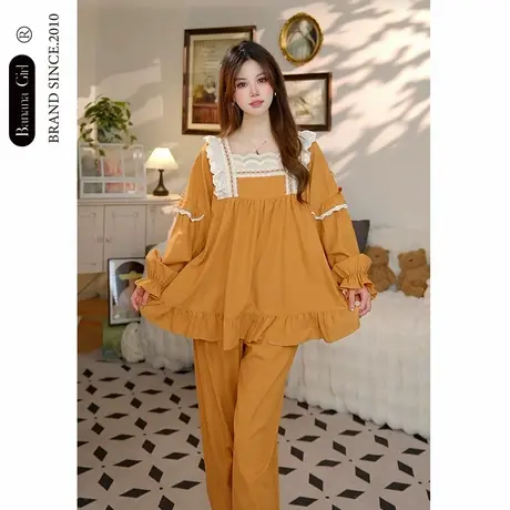 Bananagirl睡衣女春夏新款甜美长袖两件套宽松韩版家居服可外穿大商品大图