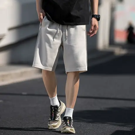唐狮男士休闲短裤抽绳五分裤夏季新款宽松运动直筒裤子小细节商品大图