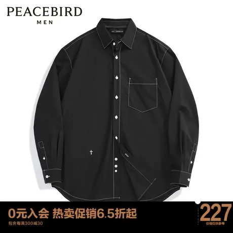 太平鸟男装明线外穿式长袖衬衫休闲衬衣B2CHC2262商品大图