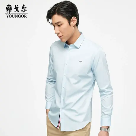 雅戈尔奥莱 男装长袖衬衫秋新款商务休闲高级衬衣男图片