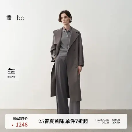 播商场同款黑标系列高智感风衣女25春季新款长款风衣BDS1FD1585图片