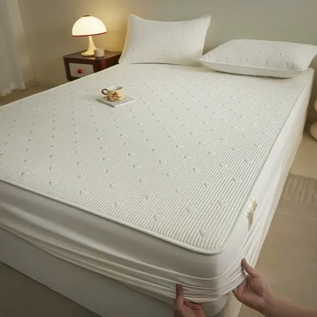 恒源祥全棉水洗棉床笠床垫保护罩席梦思床套罩三件套防滑单人宿舍商品大图