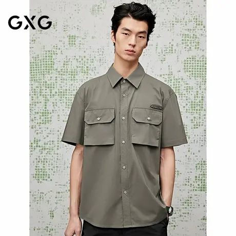 [商场同款]GXG男装工装 设计户外衬衫短袖上装25夏新品G25X232043商品大图