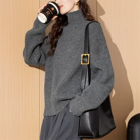 唐狮秋冬款经典百搭高领套头毛衣女气质减龄显瘦高级感女式上衣TD图片