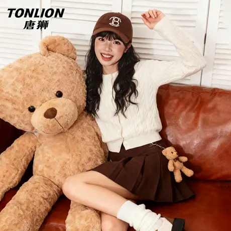 唐狮官方针织衫外套女2026新款春麻花毛衣短款修身内搭开衫上衣VC图片