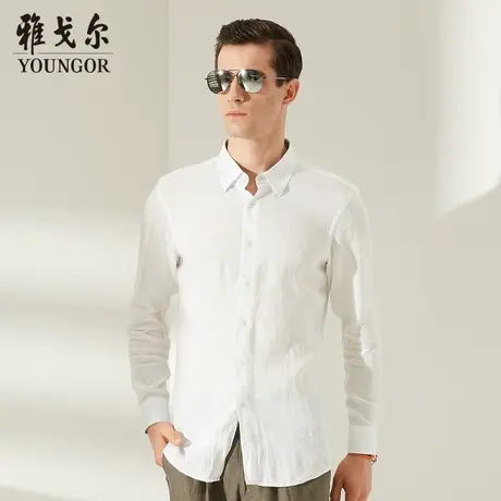 雅戈尔奥莱 商场同款男士长袖衬衫秋季新款官方商务长袖衬衫商品大图