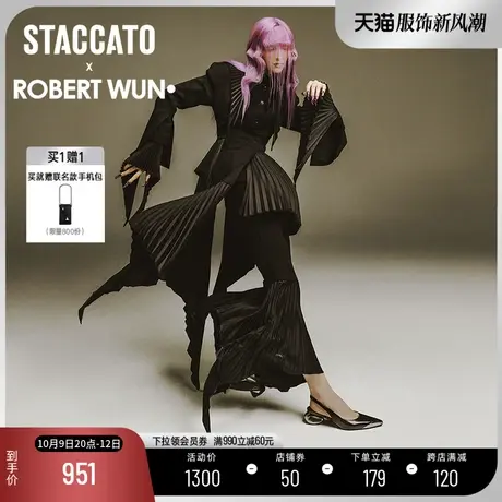 博主推荐【STACCATOxROBERTWUN】2023新款铠甲花朵凉鞋EDK32CH3商品大图