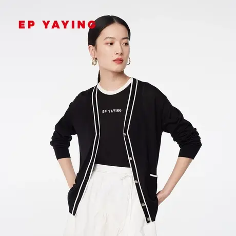 [天丝三醋酸]EP雅莹 抑菌凉感空调衫 黑科技针织开衫 夏装9123A商品大图