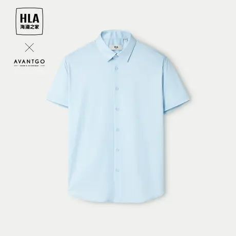 HLA/海澜之家轻商务经典系列短袖衬衫2024春夏新款通勤凉感衬衣男商品大图