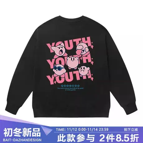 日系宠物小精灵神奇宝贝可爱圆领卫衣无帽男女秋冬加绒情侣款衣服商品大图