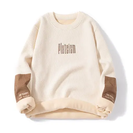 中青年冬装加绒加厚毛衣内搭男士圆领保暖卫衣潮流打底衫上衣外套商品大图