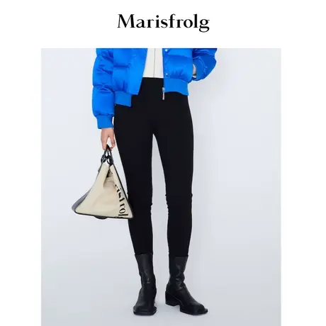 Marisfrolg/玛丝菲尔女装21冬新款黑色修身羽绒裤AABW4613Y图片