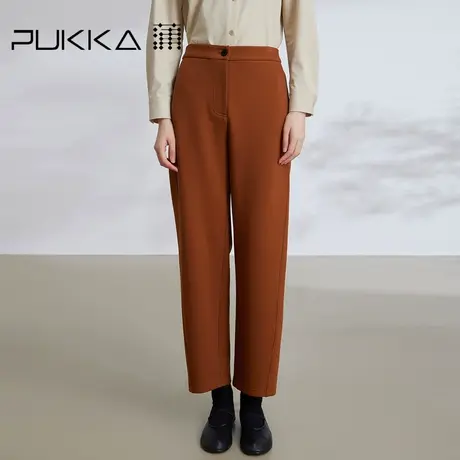 蒲PUKKA 秋冬新品定制双面针织显瘦经典休闲萝卜裤图片