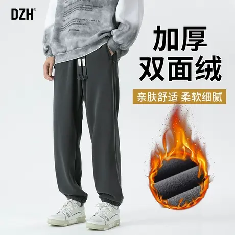 男士摇粒绒裤子男冬款男裤秋冬厚款运动休闲裤加绒加厚保暖加绒裤商品大图