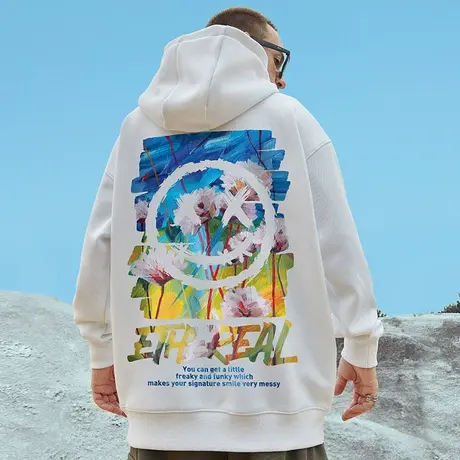 小恶魔加肥加大码oversize卫衣男连帽潮牌情侣套头胖子潮流秋冬季图片