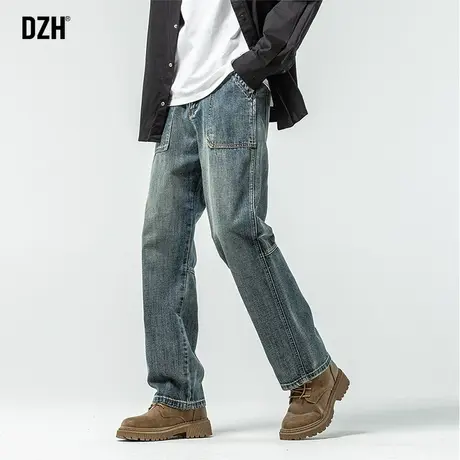 男士美式高街牛仔裤男春季直筒宽松复古裤子男款休闲长裤2024新款商品大图