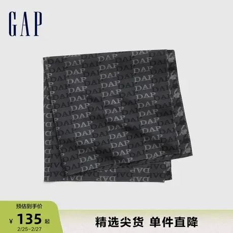 【GAP x DAP联名】男女同款新款休闲时尚撞色印花方巾838135围巾商品大图