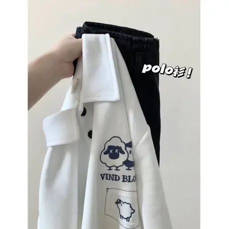 翻领Polo衫短袖T恤女夏季2024年新款宽松百搭学院风刺绣半袖上衣图片