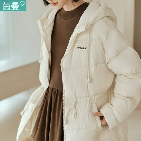 茵曼春秋季短款显瘦小个子轻薄连帽羽绒服女2024年新款棉服外套图片