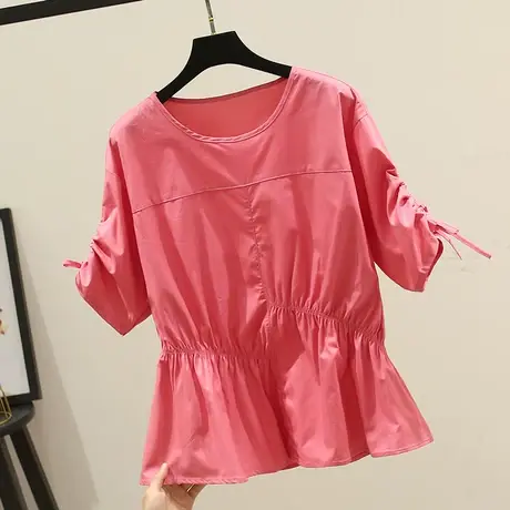 洋气百搭系带上衣2022春秋季新款韩版宽松衬衫气质t恤女时尚小衫图片