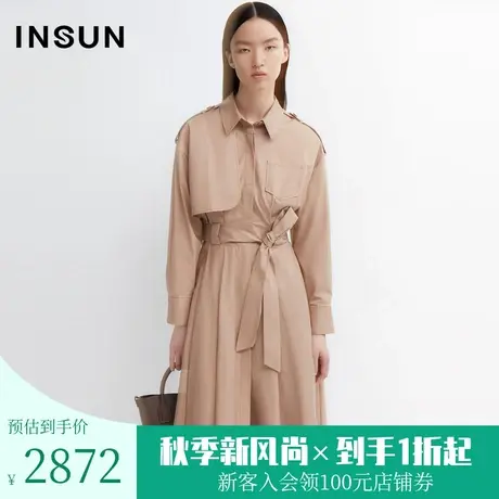 恩裳商场同款春季层次感设计腰带收腰休闲通勤风衣女商品大图