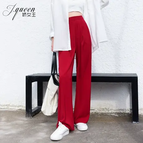 坠感阔腿裤女士夏季新款雪纺高腰宽松拖地薄款垂感显瘦直筒长裤子商品大图