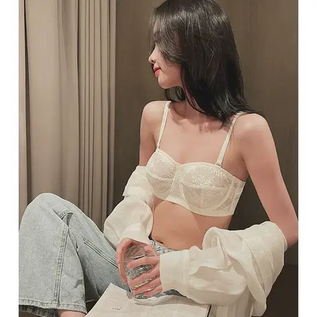 内衣女薄款蕾丝大胸显小胸轻薄文胸夏聚拢透气收副乳防下垂全罩杯商品大图