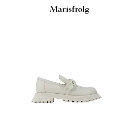 Marisfrolg玛丝菲尔春季新款白色简约时尚休闲平底鞋图片