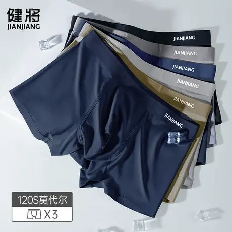 健将120S莫代尔男士名牌内裤正品高档纯棉裆四角抗菌透气平角短裤图片
