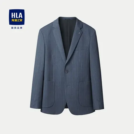 HLA/海澜之家高弹休闲西服2024春夏新款平驳领条纹修身外套男图片