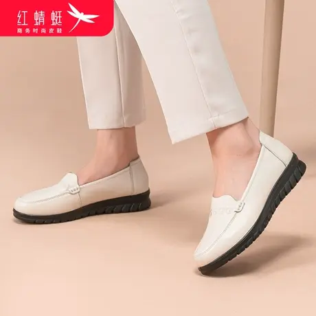 红蜻蜓2024年新款秋季懒人鞋女鞋单鞋豆豆鞋平底中年厚底妈妈鞋子商品大图