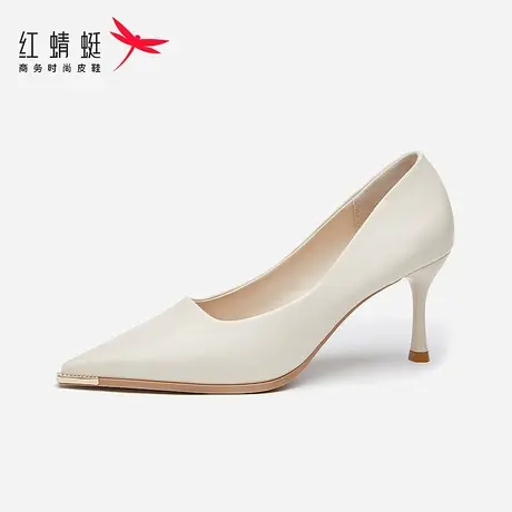 红蜻蜓女鞋新款裸色名媛气质细跟尖头女士高跟鞋女单鞋小个子夏季商品大图