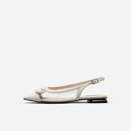Nine West/玖熙2023新款夏季尖头凉鞋女法式小众高级感真皮平底鞋商品大图