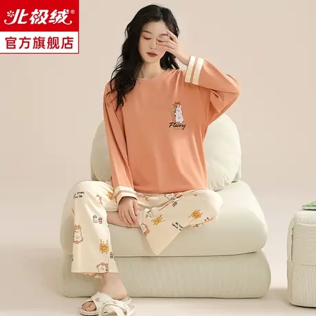 长袖睡衣女秋冬款2023新款纯棉宽松薄款甜美可外穿女士家居服套装商品大图