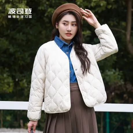 波司登2023秋季新款外穿轻薄羽绒服女短款简约叠穿卫衣长袖外套商品大图
