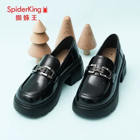 SPIDER KING/蜘蛛王乐福鞋女2025春商场新款漆皮英伦学院风厚底高图片