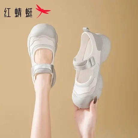 红蜻蜓休闲鞋2025夏季新款女鞋厚底运动玛丽珍鞋透气复古鞋女小众商品大图
