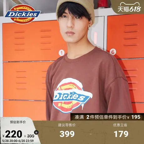 Dickies堆雪logo印花毛圈布春夏宽松休闲圆领卫衣 男女情侣商品大图