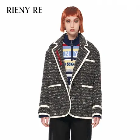 RIENYRE西装外套女2023秋冬新款高级感气质休闲职业范小香风上衣商品大图