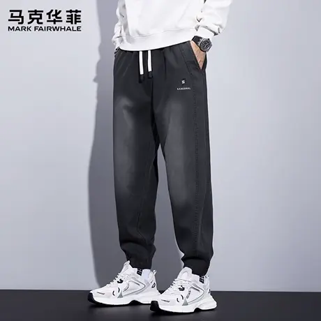 马克华菲2025新款男士牛仔裤秋季薄款美式潮流束脚裤男宽松休闲裤商品大图
