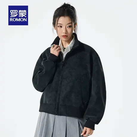 罗蒙女士潮流百搭立领工装夹克2025秋季新款时尚百搭日常休闲外套商品大图