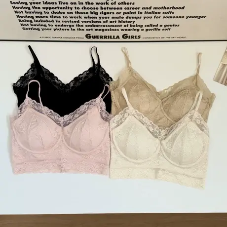 法式性感纯欲风蕾丝网纱内衣女薄款大胸显小舒适收副乳美背文胸罩商品大图
