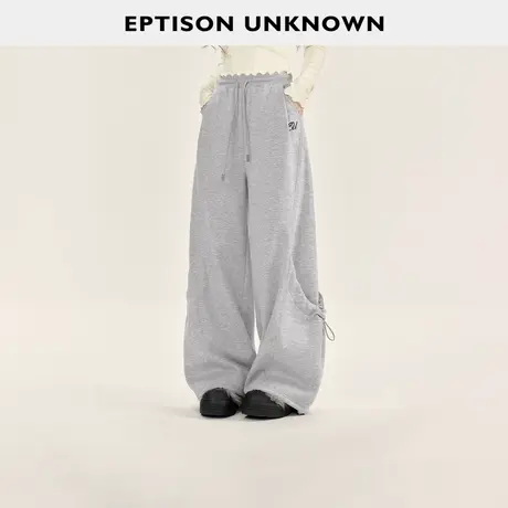 EPTISON休闲裤女2025冬季新款宽松bf慵懒风小个子灰色流行运动裤商品大图