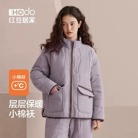 红豆夹棉睡衣女三层加厚棉袄可外穿开衫抗静电珊瑚绒家居服套装冬商品大图
