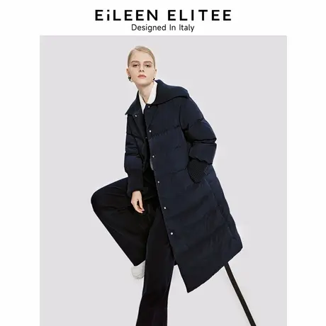朗姿欧洲EiLEEN ELITEE白鹅绒复古翻领羽绒服外套女设计感冬新款商品大图