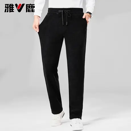 雅鹿2025秋冬新款男户外保暖灯芯绒休闲裤宽松高级感复古阔腿长裤图片