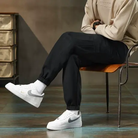 唐狮秋季男士休闲长裤束脚裤工装裤宽松黑色百搭时尚潮流男裤TUTA商品大图